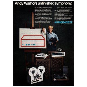 1975 Andy Warhol Pioneer Stereo Receiver Vintage Print Ad Unfinished Symphony